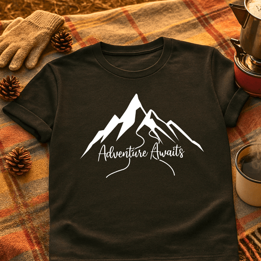 Adventure Awaits – Mountain Graphic T-Shirt