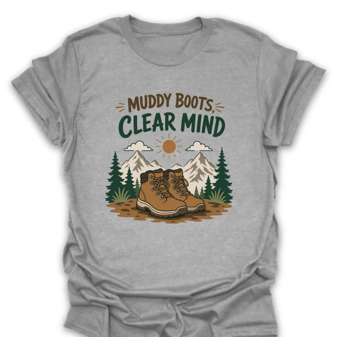 T-Shirt Sport Grey / S Muddy Boots, Clear Mind