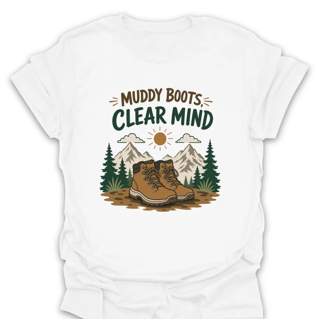 T-Shirt White / S Muddy Boots, Clear Mind