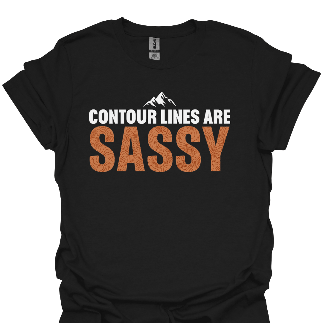 T-Shirt Black / S Contour Lines Are SASSY T-Shirt