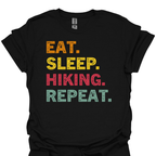 T-Shirt Black / S Eat. Sleep. Hike. Repeat. – Outdoor Adventure T-Shirt
