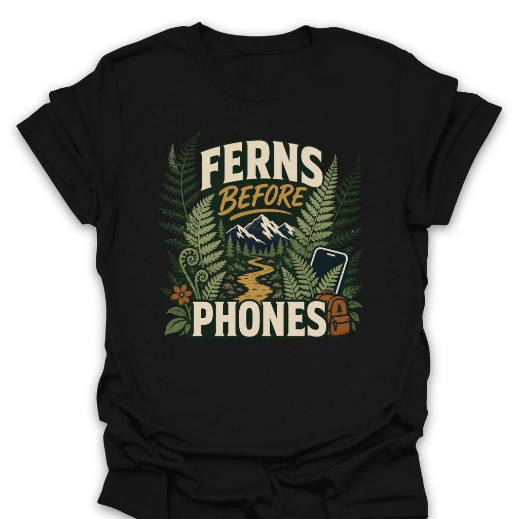 T-Shirt Black / S Ferns Before Phones