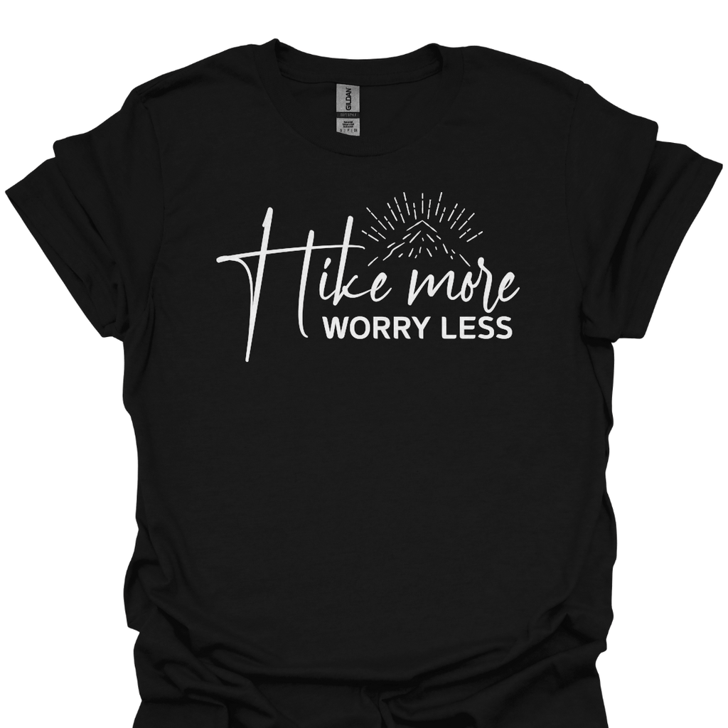 T-Shirt Black / S Hike More, Worry Less – Mountain Adventure T-Shirt