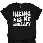T-Shirt Black / S Hiking Is My Therapy - Retro Print T-Shirt
