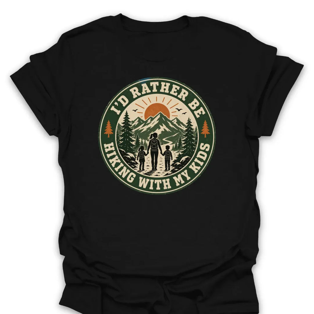 T-Shirt Black / S Hiking With My Kids T-Shirt