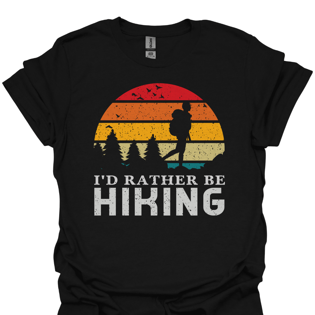 T-Shirt Black / S I'd Rather Be Hiking - Retro T-Shirt