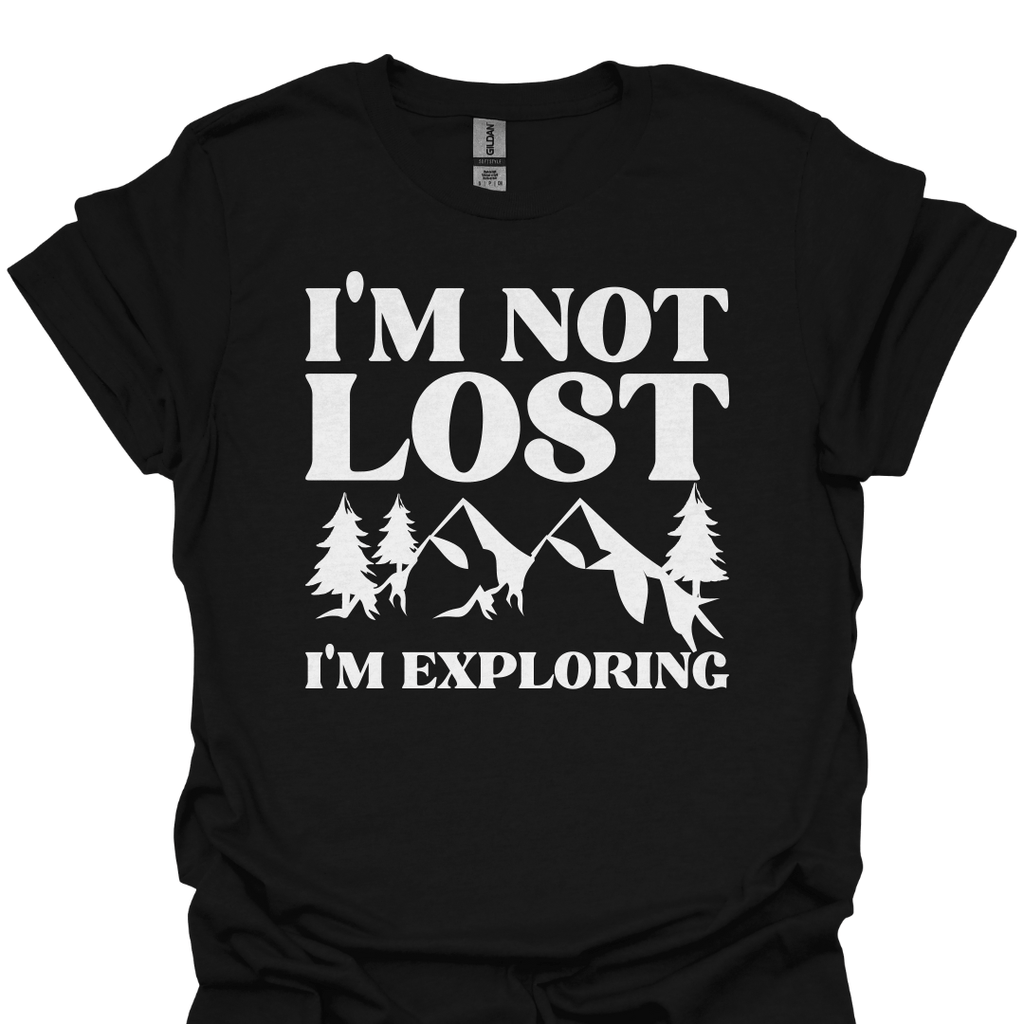 T-Shirt Black / S I’m Not Lost, I’m Exploring – Adventure Hiking T-Shirt