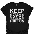 T-Shirt Black / S Keep Calm and Hike On – Boot Print Hiking T-Shirt