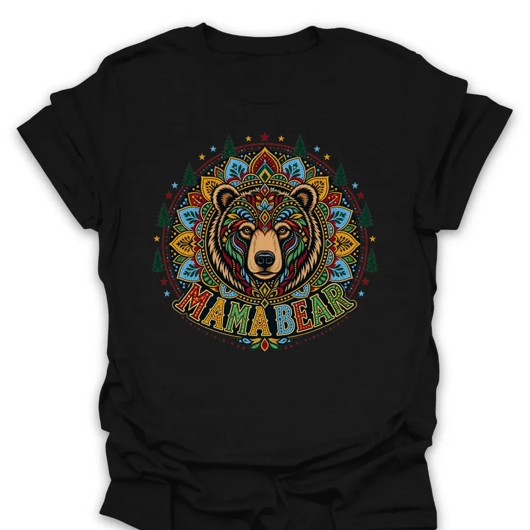 T-Shirt Black / S Mama Bear Mandala T-Shirt