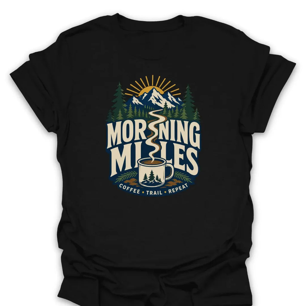 T-Shirt Black / S Morning Miles Coffee