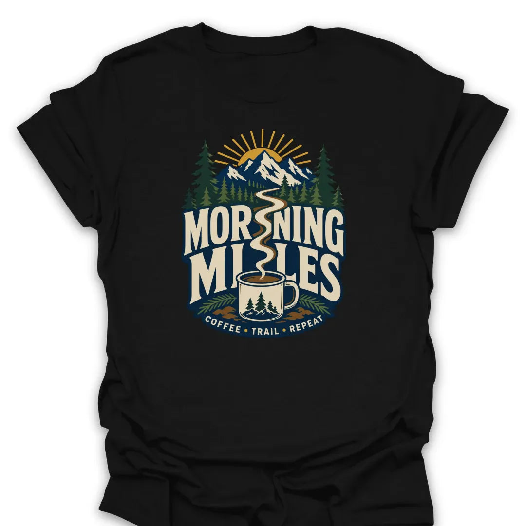 T-Shirt Black / S Morning Miles Coffee