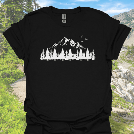T-Shirt Black / S Mountain Pines Scenic Nature T-Shirt