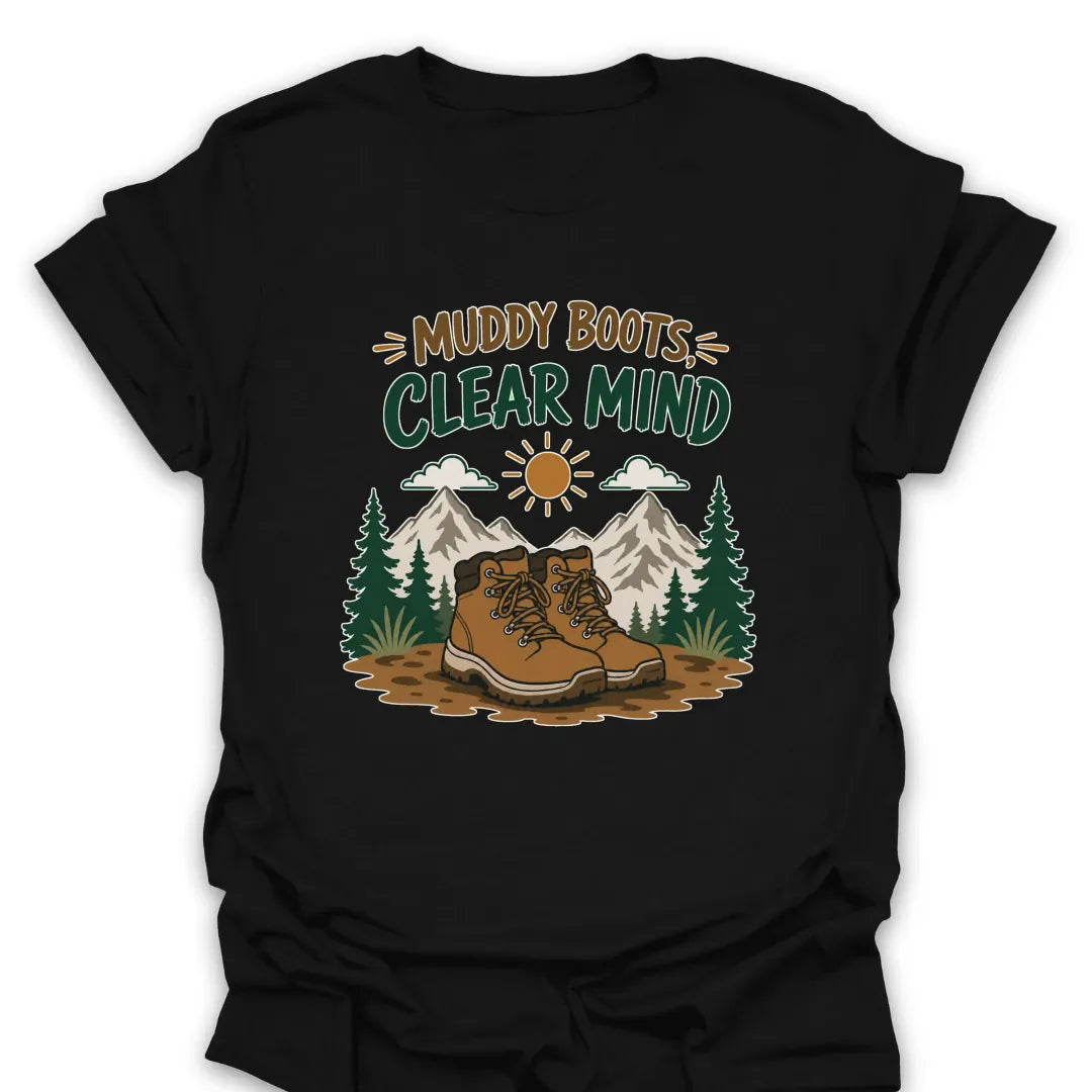 T-Shirt Black / S Muddy Boots, Clear Mind