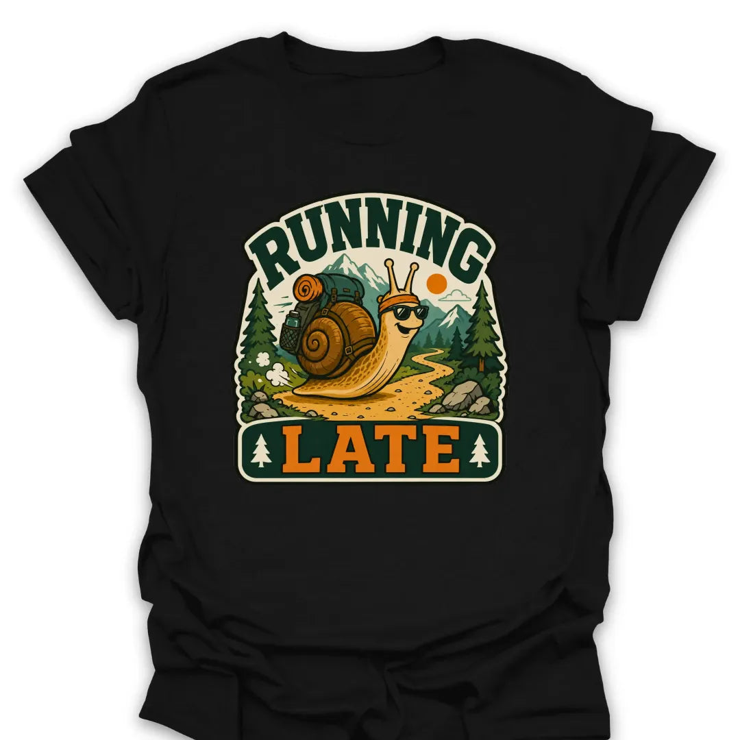 T-Shirt Black / S Running Late Snail T-Shirt