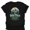 T-Shirt Black / S Wild Places Calm My Soul Mountain T-Shirt