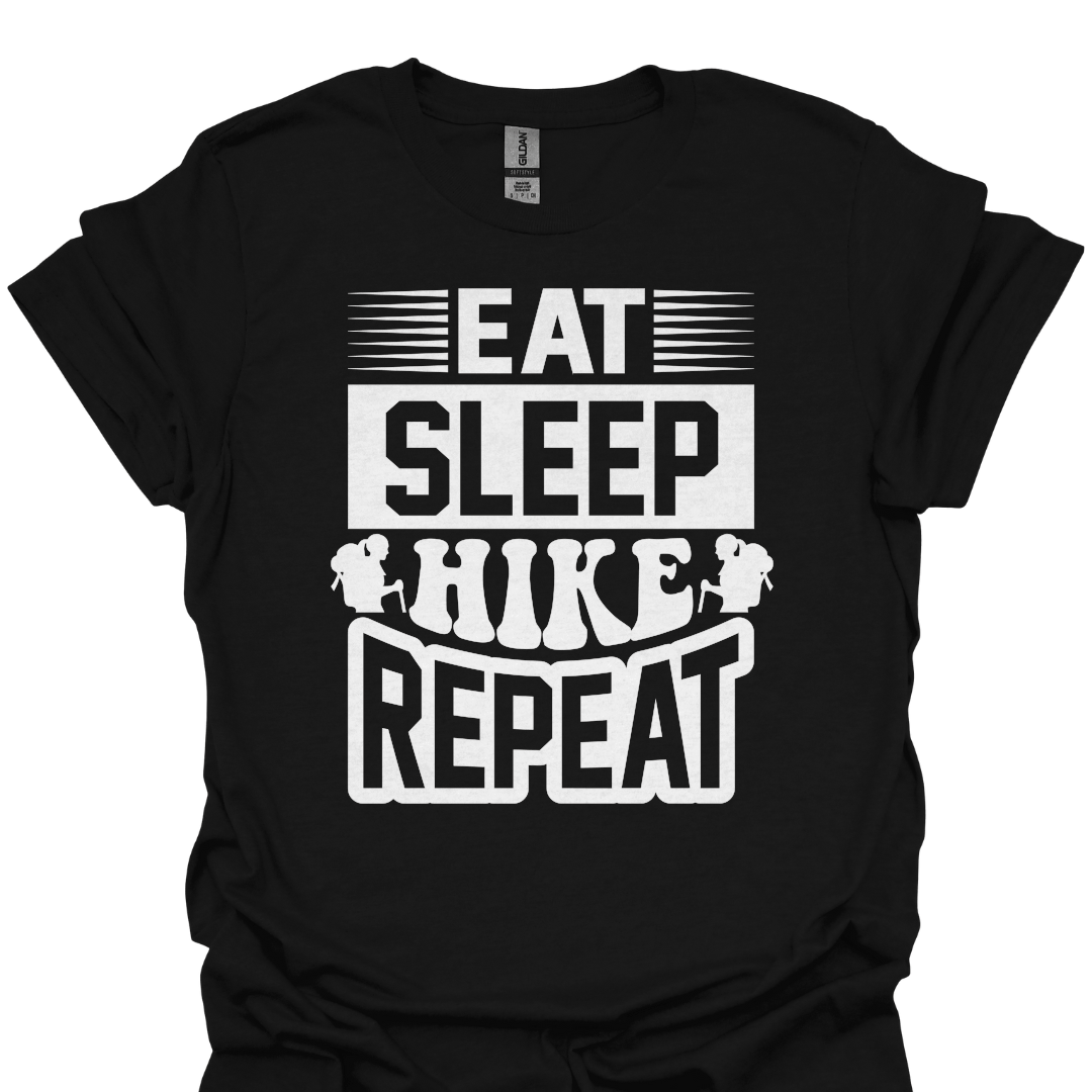 T-Shirt Black / XS Eat. Sleep. Hike. Repeat. - T-Shirt