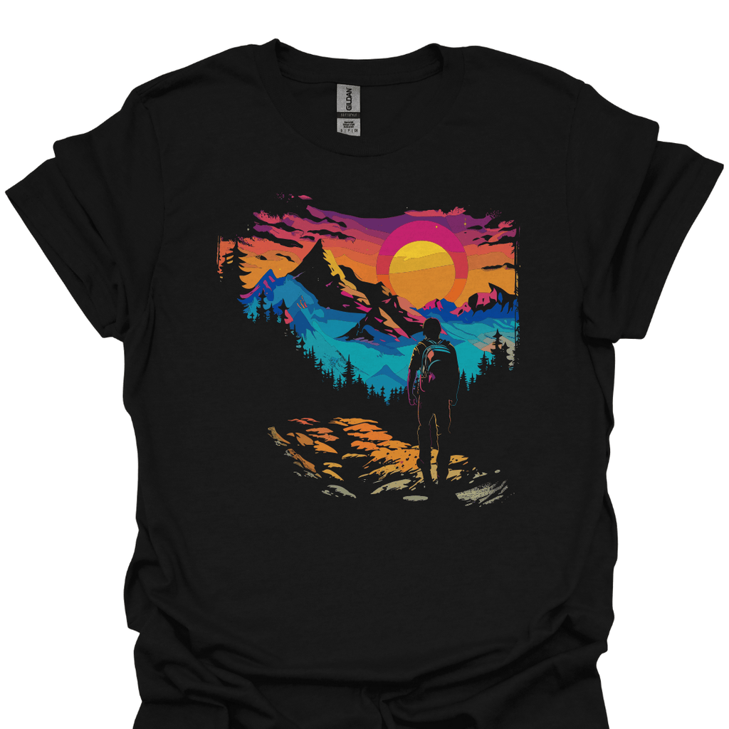 T-Shirt Black / XS Follow the Trail to Sunset - Hiking T-Shirt 🌄🥾