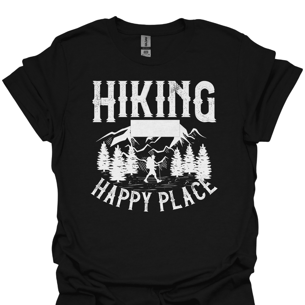 T-Shirt Black / XS Hiking Is My Happy Place – Mountain Trail T-Shirt