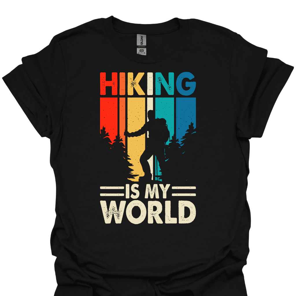 T-Shirt Black / XS Hiking Is My World – Retro Nature Lover T-Shirt