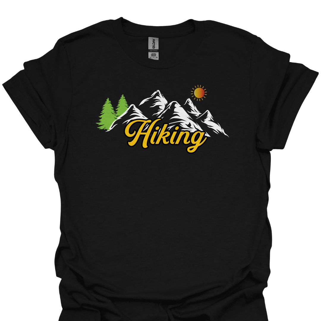 T-Shirt Black / XS Hiking – Scenic Mountain & Pines Adventure T-Shirt 🌄