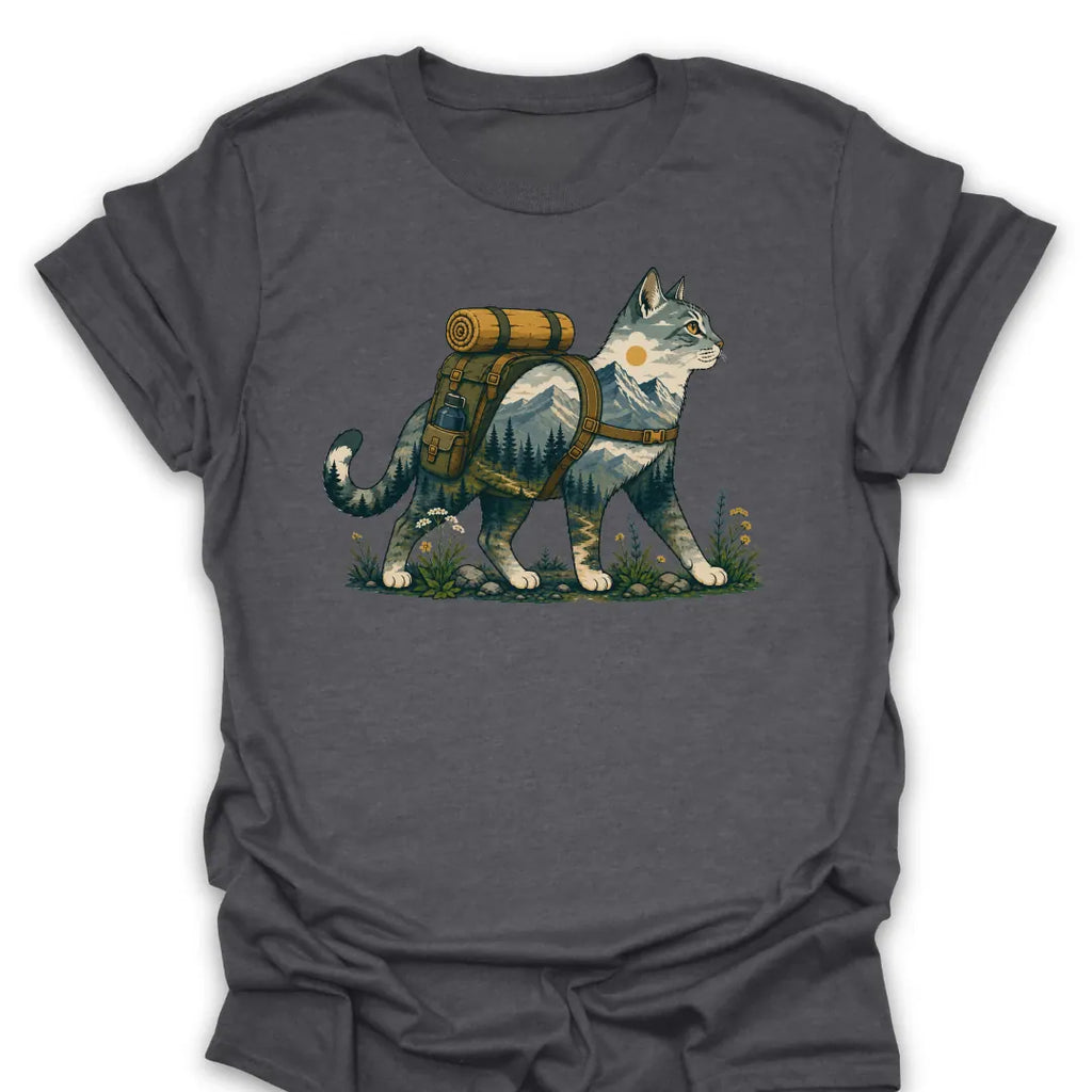 T-Shirt Dark Heather / S Backpack Cat