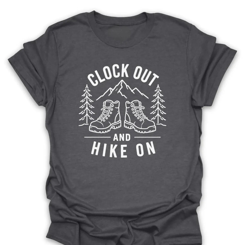 T-Shirt Dark Heather / S Clock Out Hike On T-Shirt