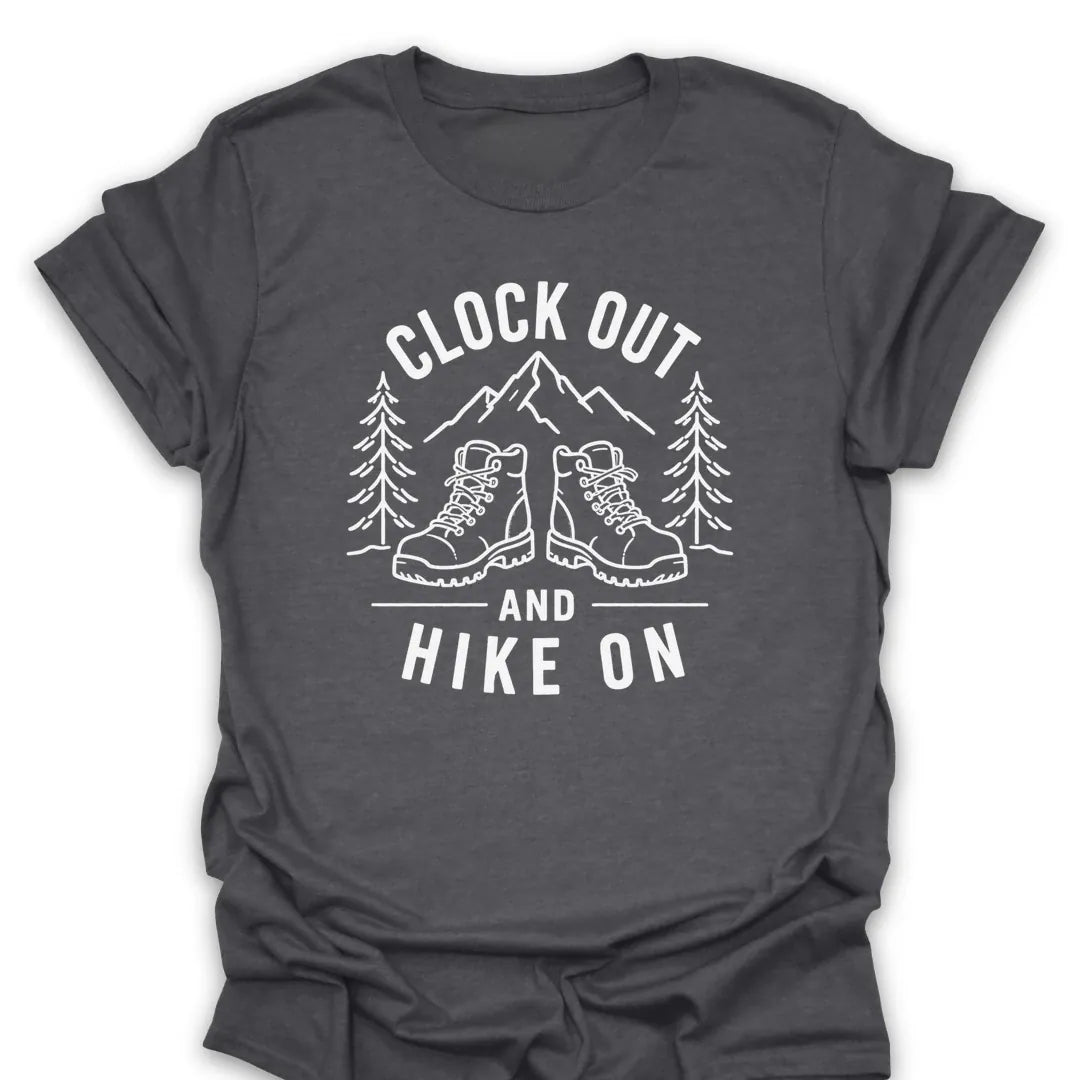 T-Shirt Dark Heather / S Clock Out Hike On T-Shirt