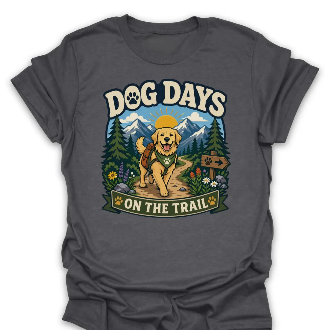 T-Shirt Dark Heather / S Dog Days On The Trail Mountain