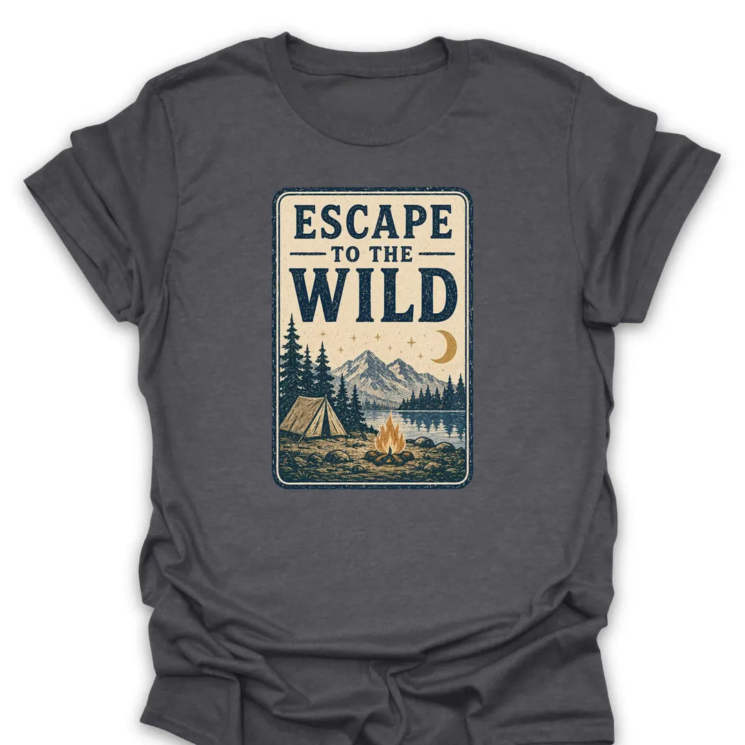 T-Shirt Dark Heather / S Escape To The Wild Camp T-Shirt