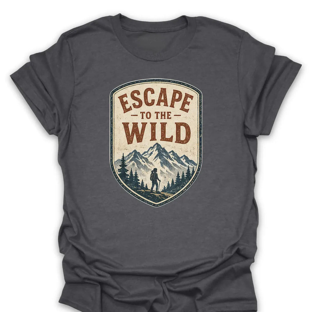 T-Shirt Dark Heather / S Escape To The Wild Hike T-Shirt