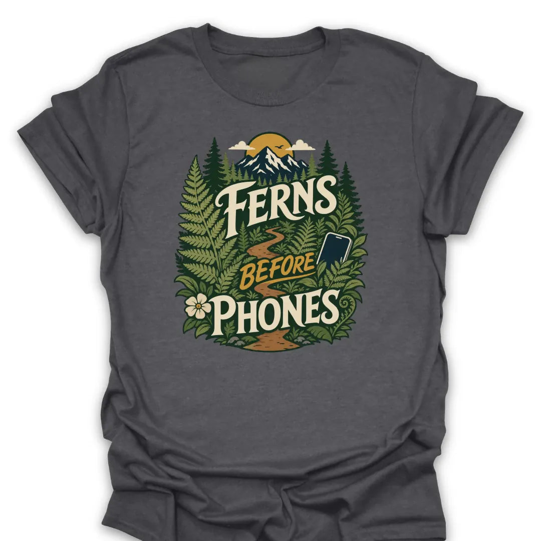 T-Shirt Dark Heather / S Ferns Before Phones Trail