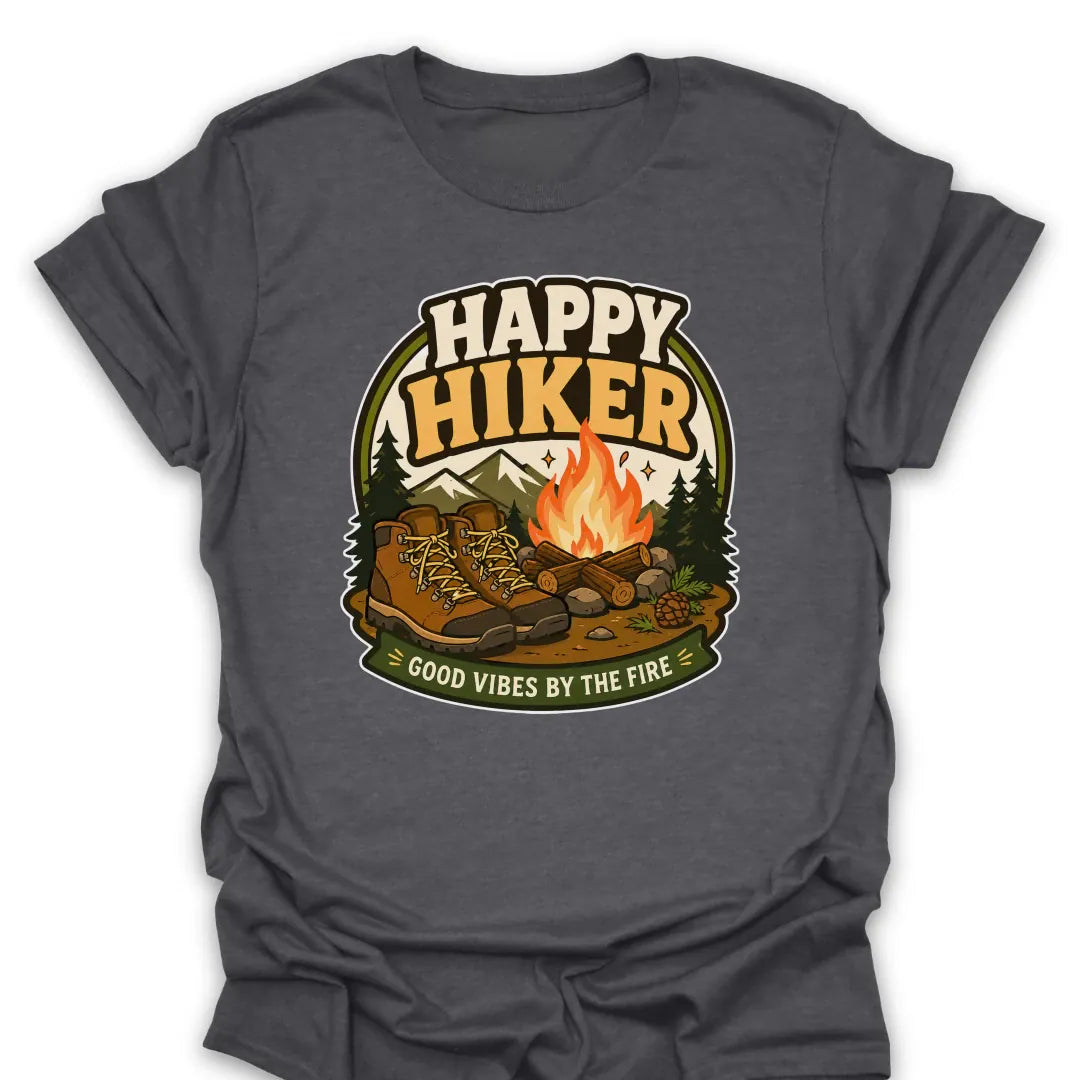 T-Shirt Dark Heather / S Happy Hiker Good Vibes T-Shirt