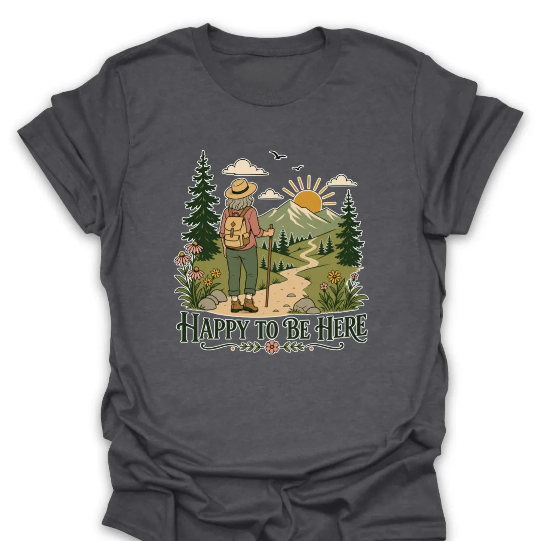 T-Shirt Dark Heather / S Happy to Be Here