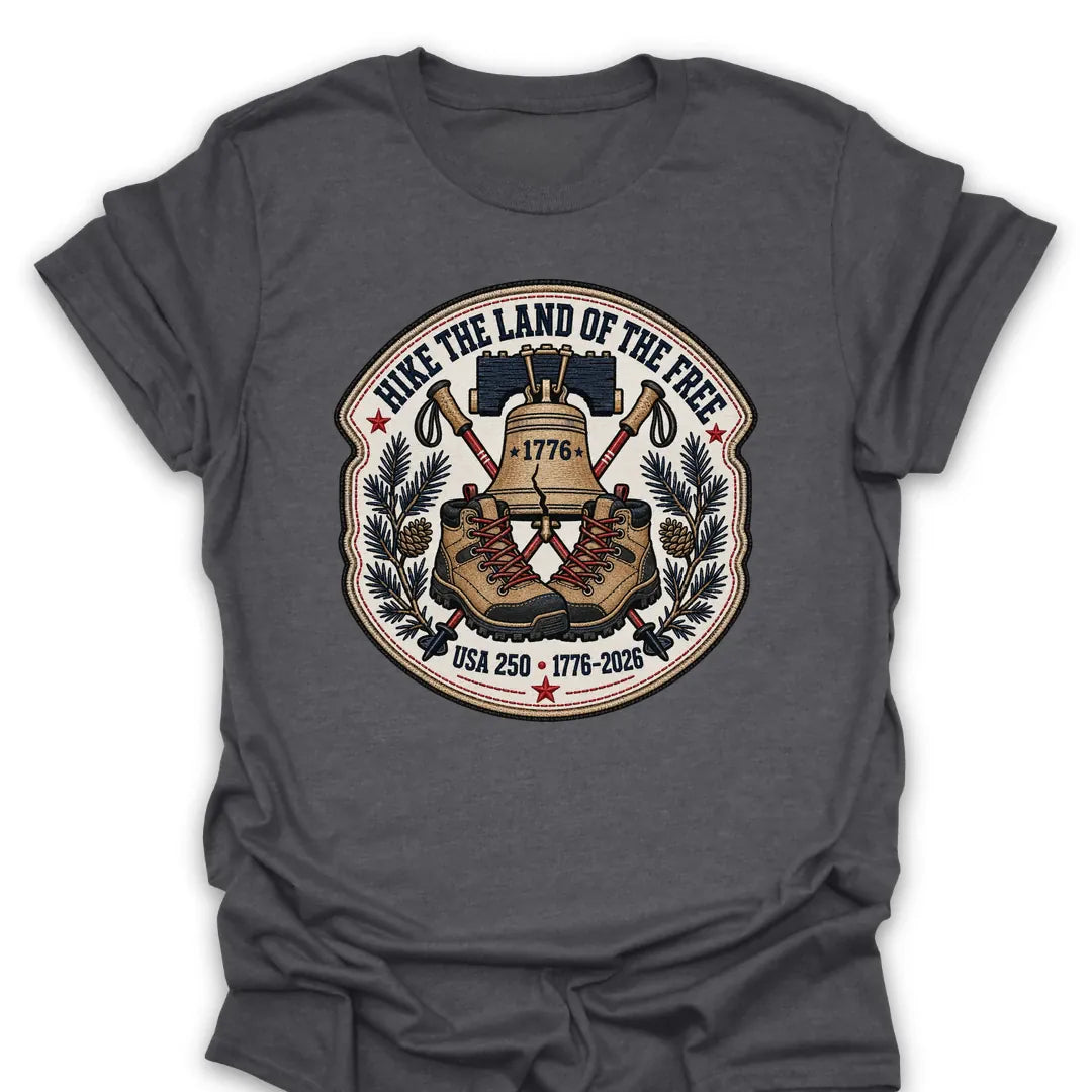 T-Shirt Dark Heather / S Hike Land Of The Free Liberty 1776 T-Shirt