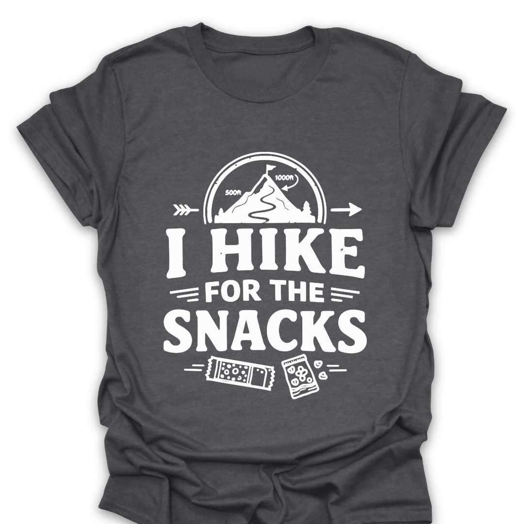 T-Shirt Dark Heather / S I Hike For the Snacks T-Shirt