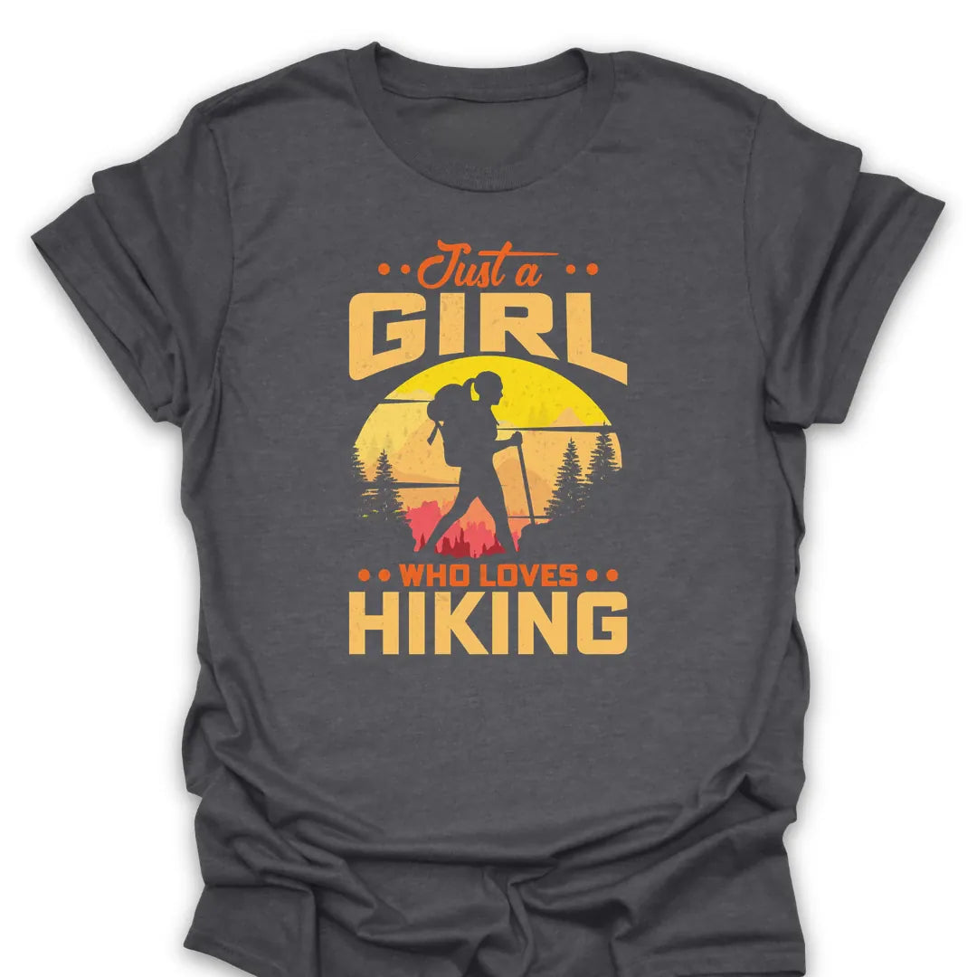 T-Shirt Dark Heather / S Just A Girl Who Loves Hiking T-Shirt