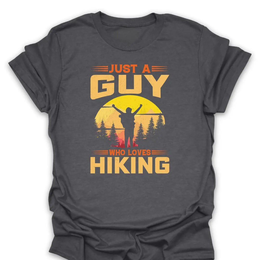 T-Shirt Dark Heather / S Just A Guy Who Loves Hiking T-Shirt