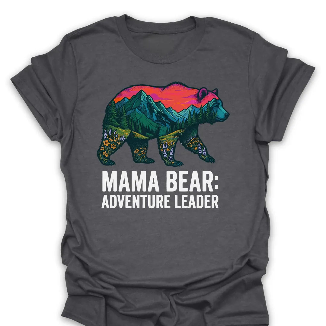 T-Shirt Dark Heather / S Mama Bear Adventure Leader T-Shirt