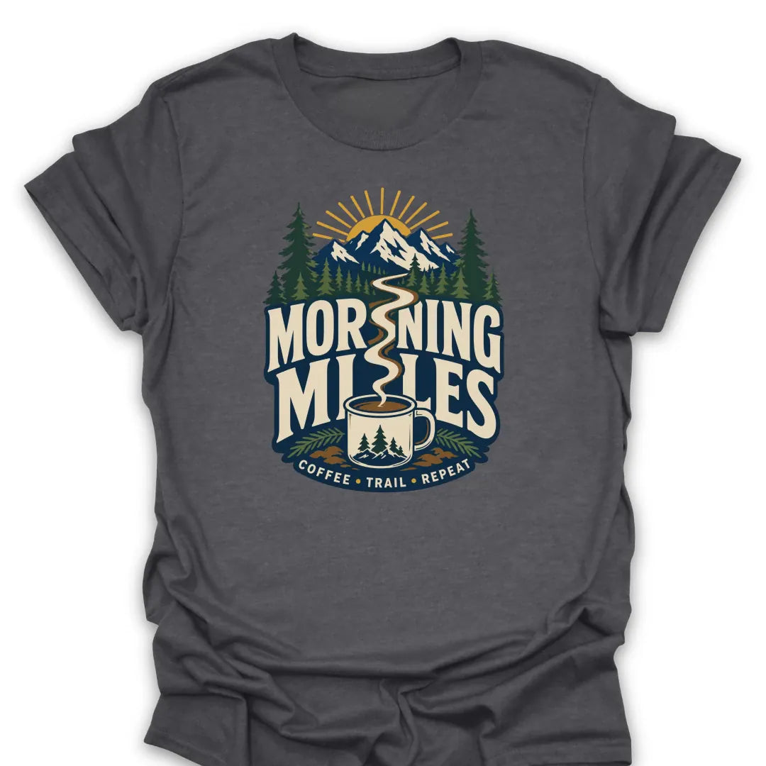 T-Shirt Dark Heather / S Morning Miles Coffee