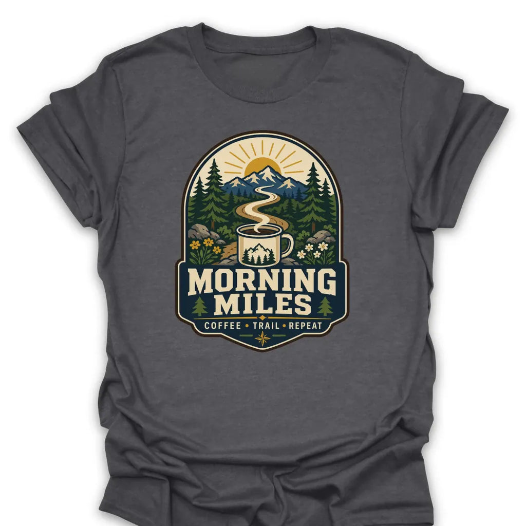 T-Shirt Dark Heather / S Morning Miles Trail