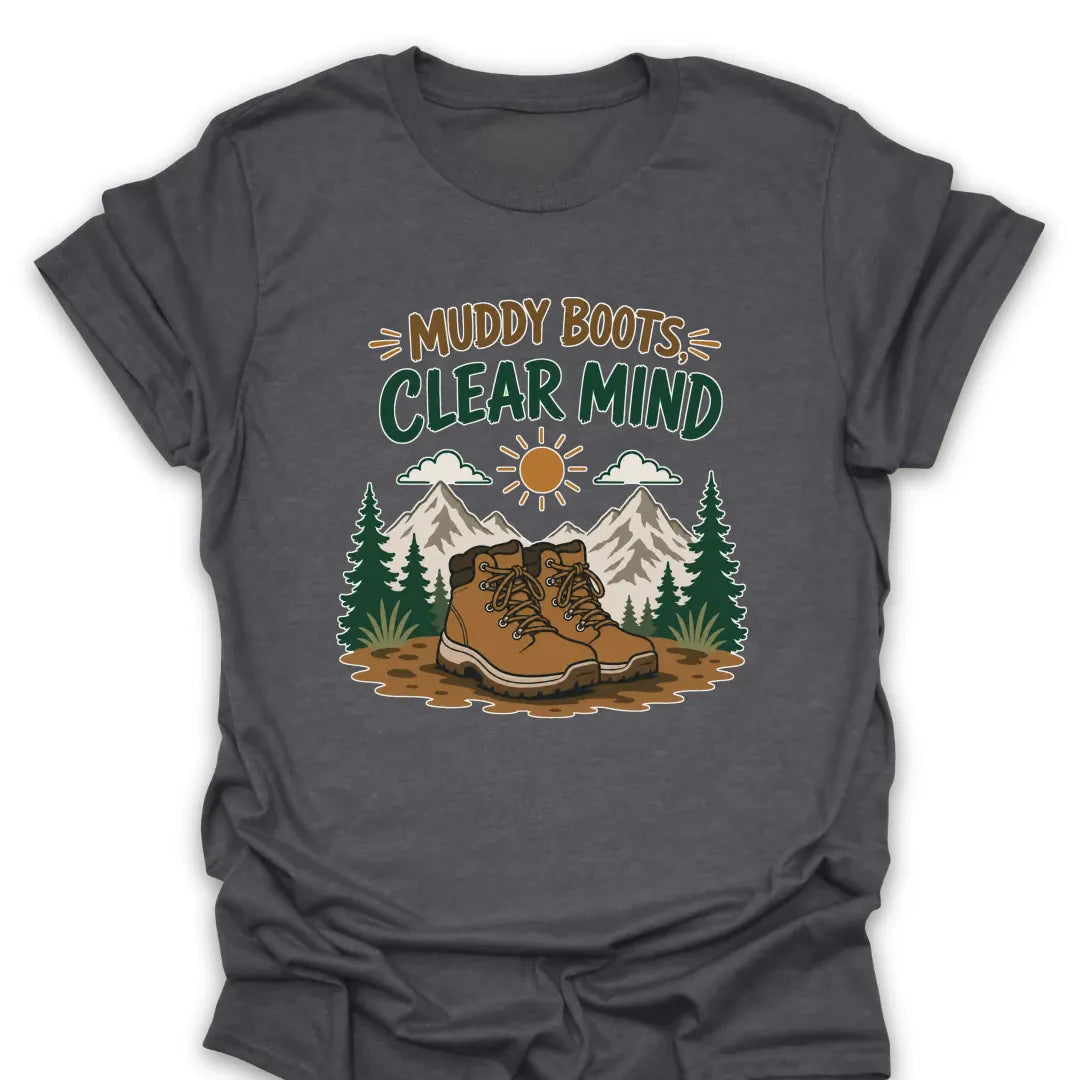 T-Shirt Dark Heather / S Muddy Boots, Clear Mind