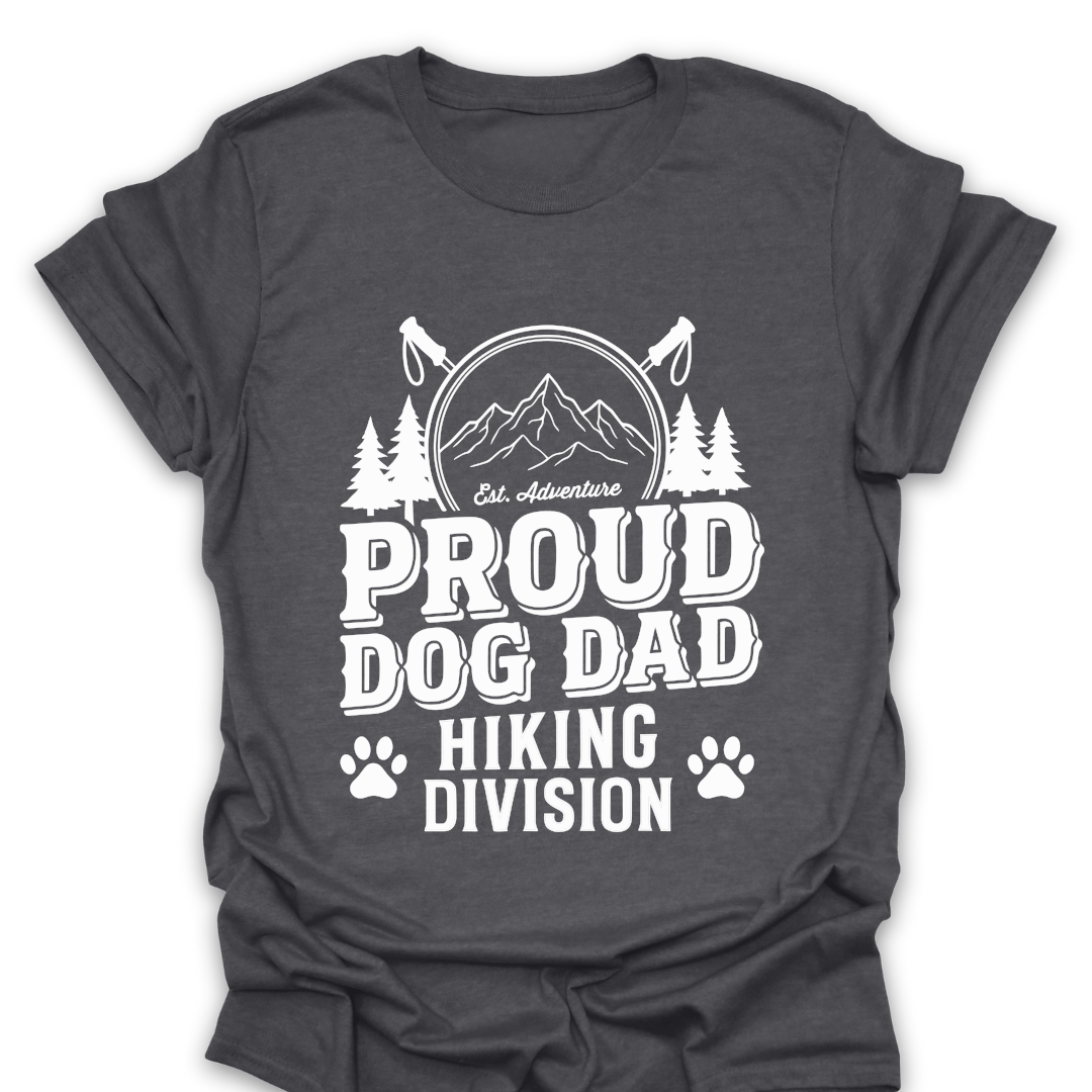 T-Shirt Dark Heather / S Proud Dog Dad Hiking Division T-Shirt