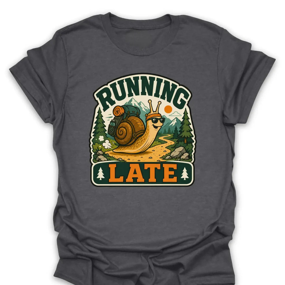 T-Shirt Dark Heather / S Running Late Snail T-Shirt