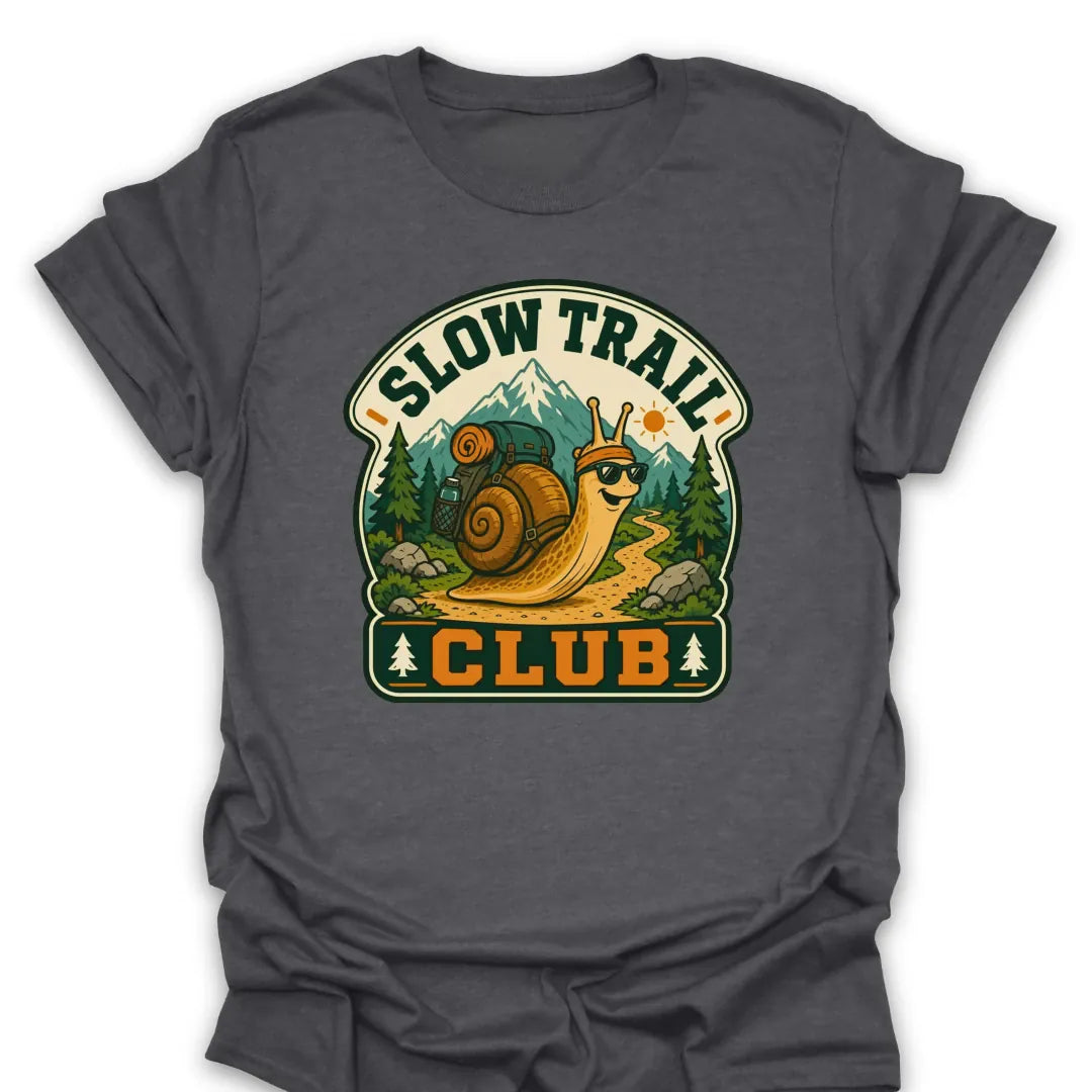 T-Shirt Dark Heather / S Slow Trail Club Snail T-Shirt