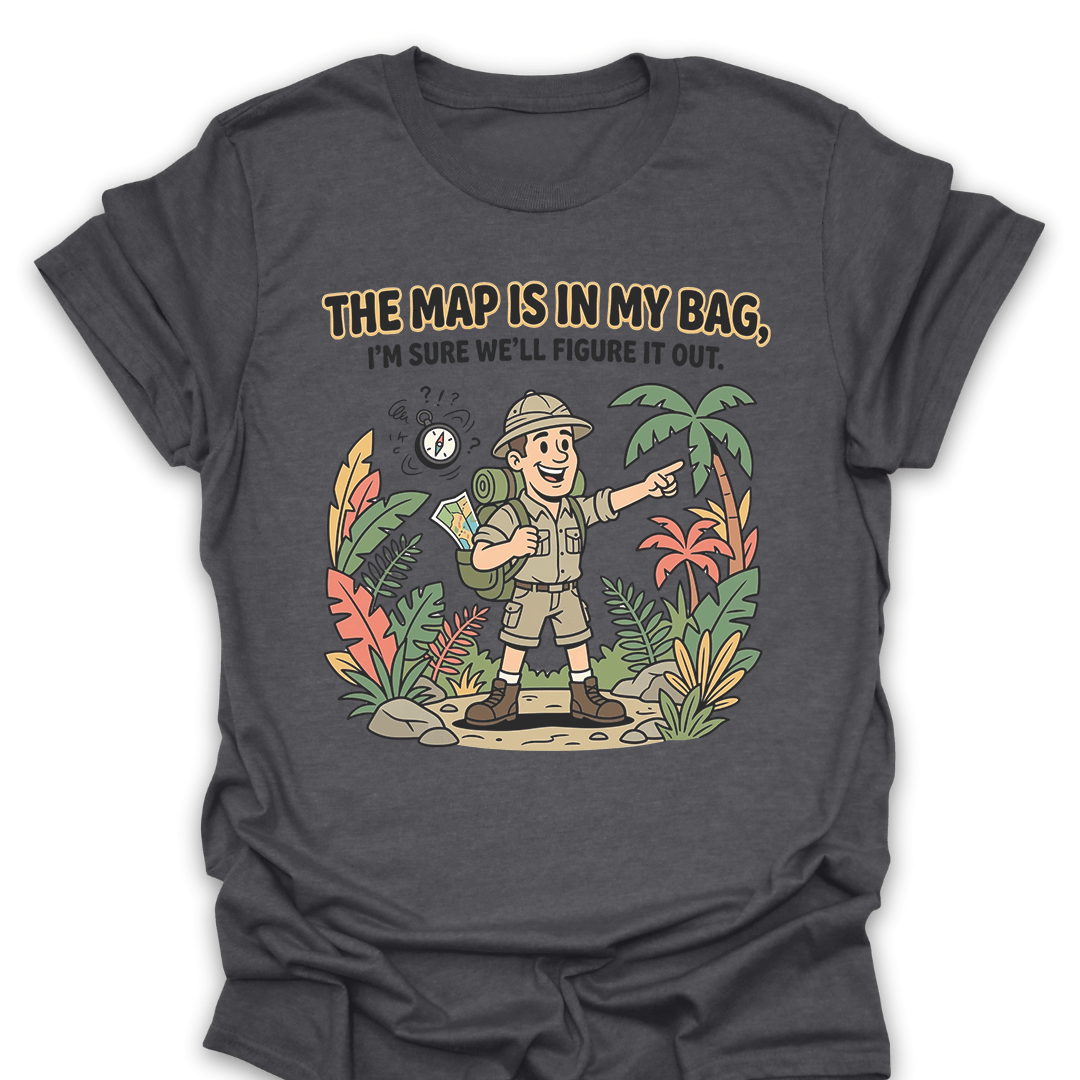 T-Shirt Dark Heather / S The Map Is In My Bag T-Shirt