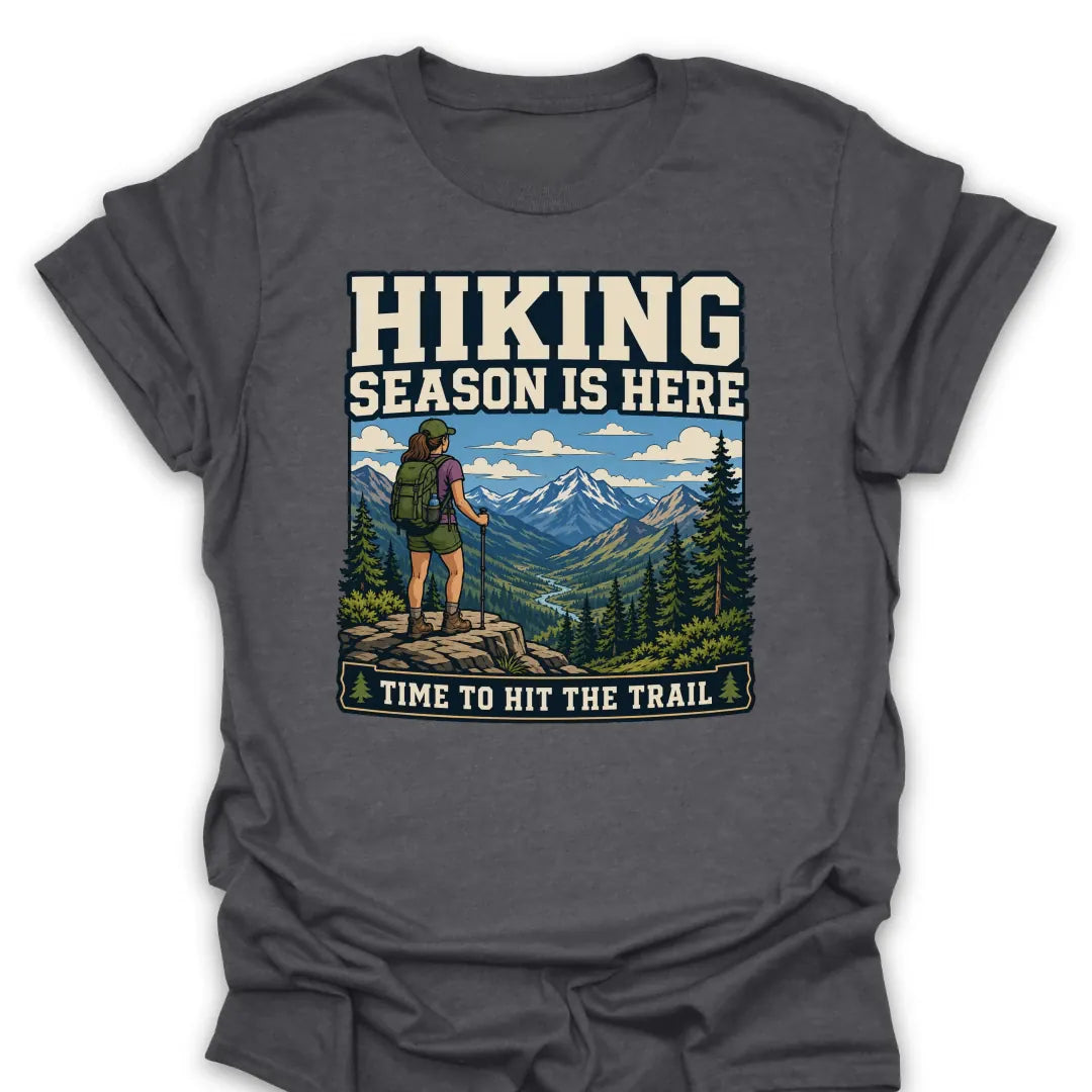 T-Shirt Dark Heather / S Time To Hit The Trail