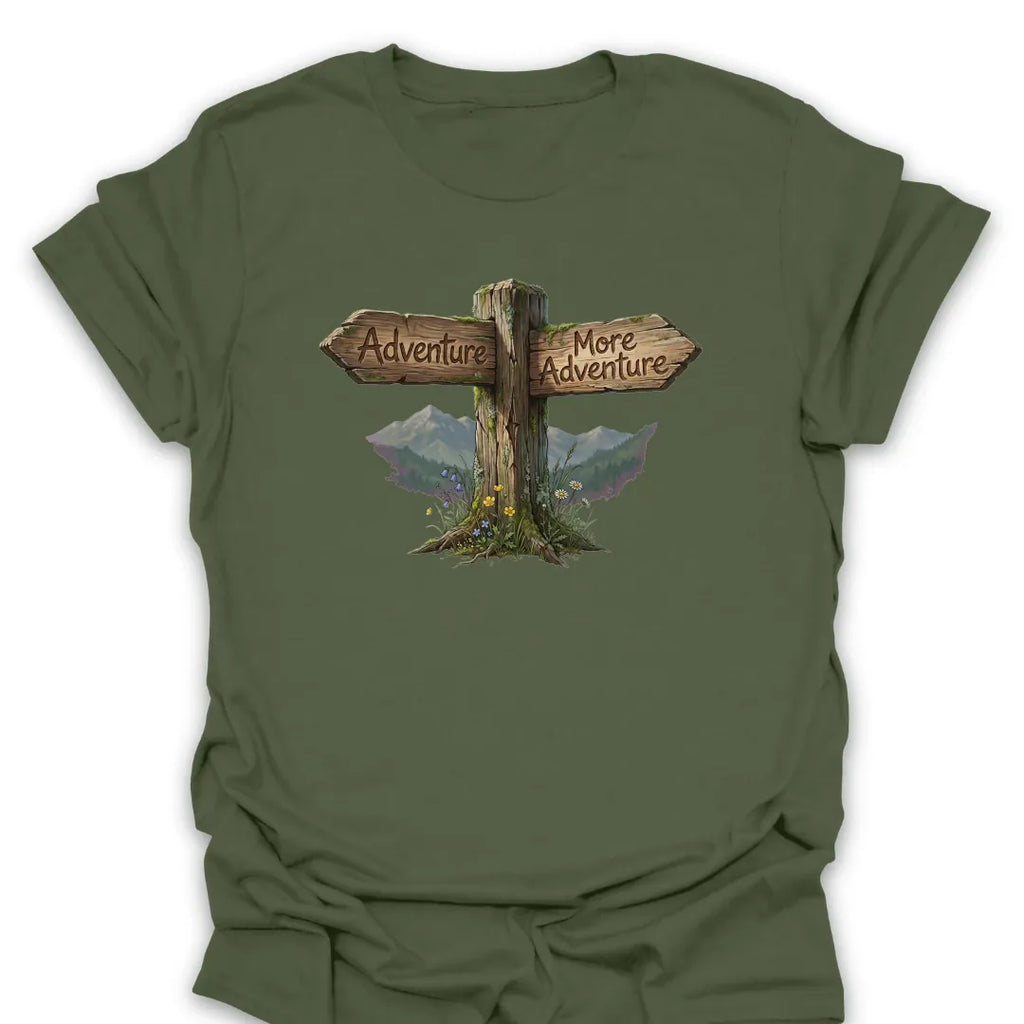 T-Shirt Military Green / S Adventure Trail Sign T-Shirt