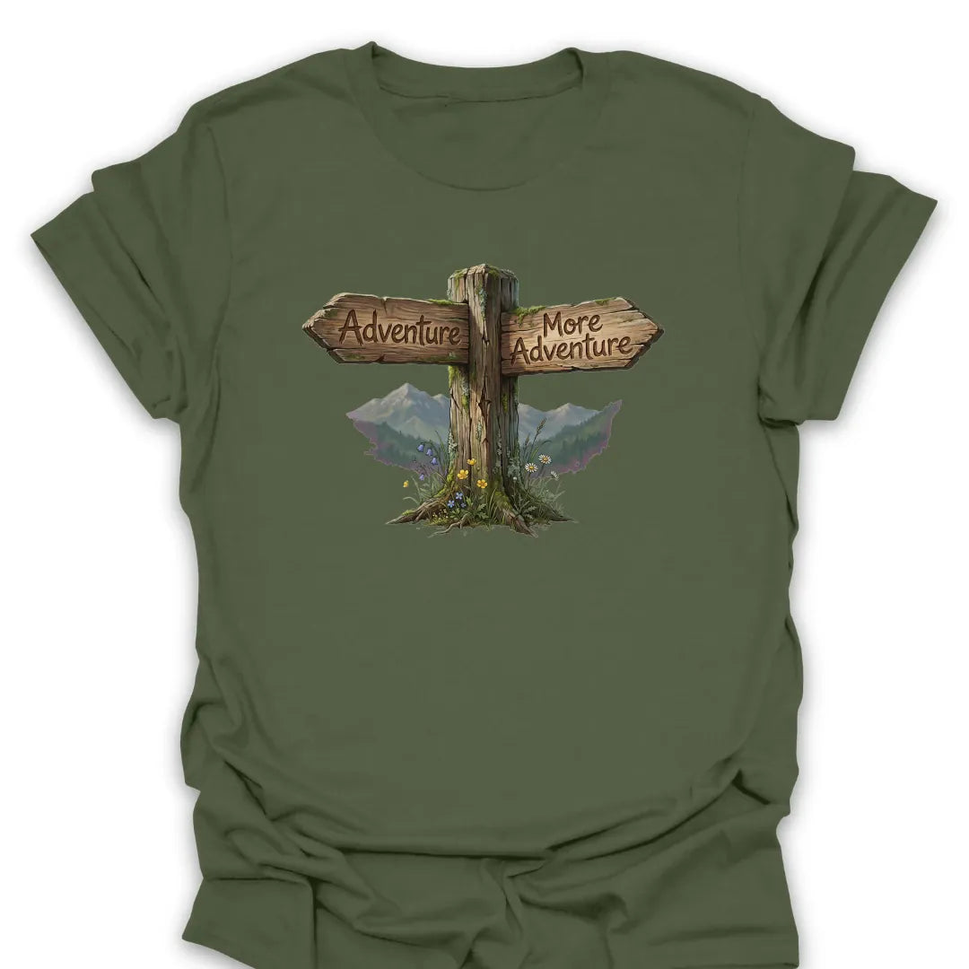 T-Shirt Military Green / S Adventure Trail Sign T-Shirt