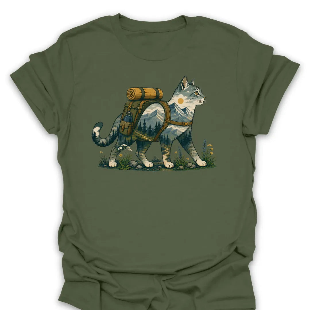 T-Shirt Military Green / S Backpack Cat