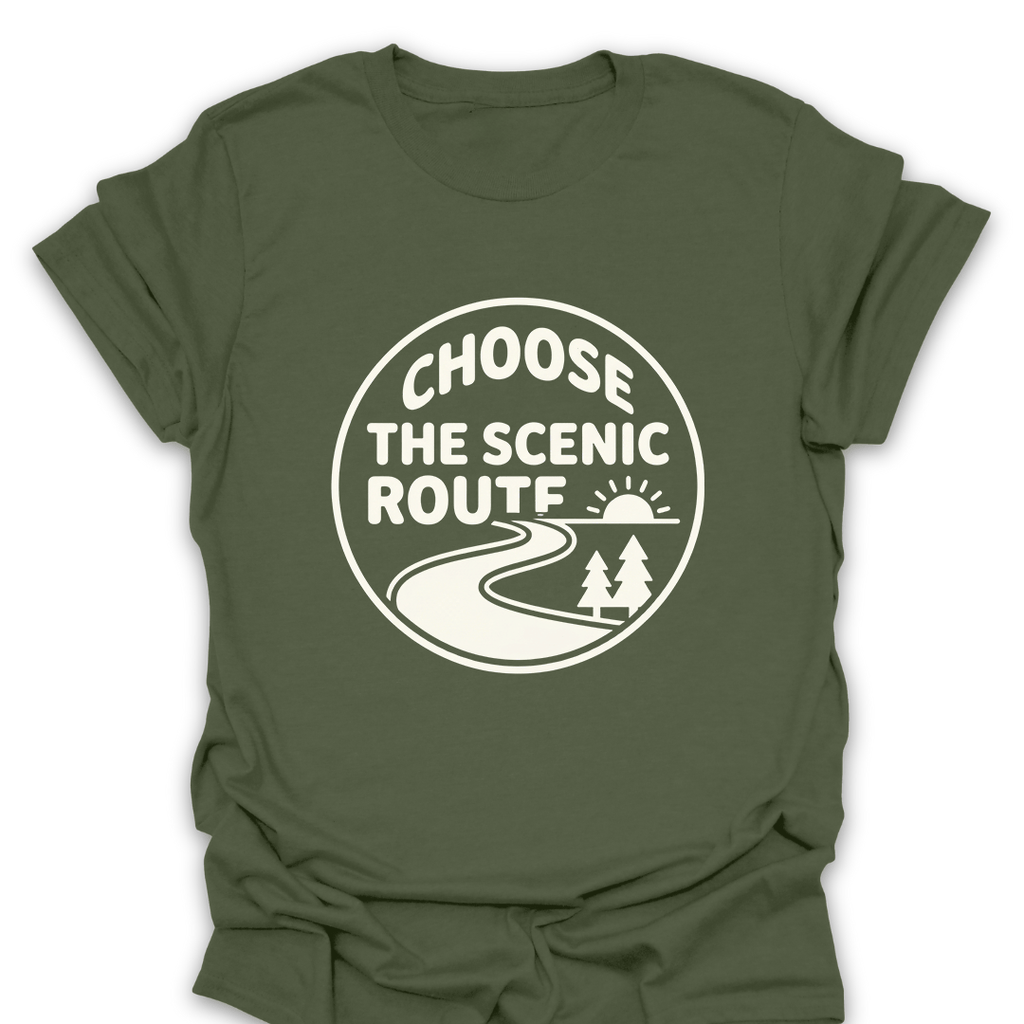 T-Shirt Military Green / S Choose the Scenic Route T-Shirt